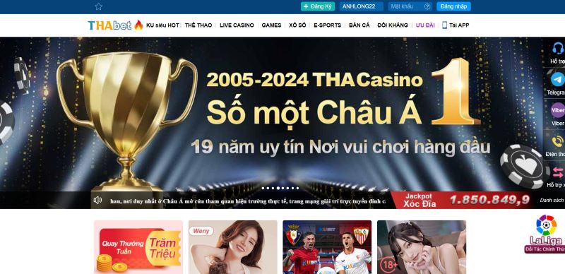 Khóa tài khoản tại nhà cái cá cược Thabet