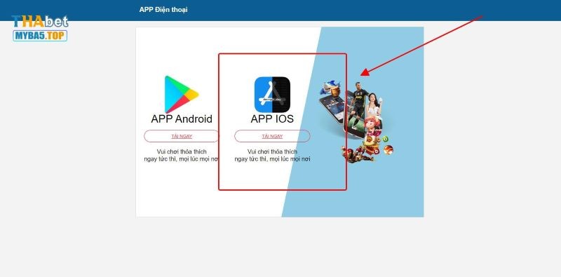 Tải app nhà cái Thabet qua hệ điều hành iOS